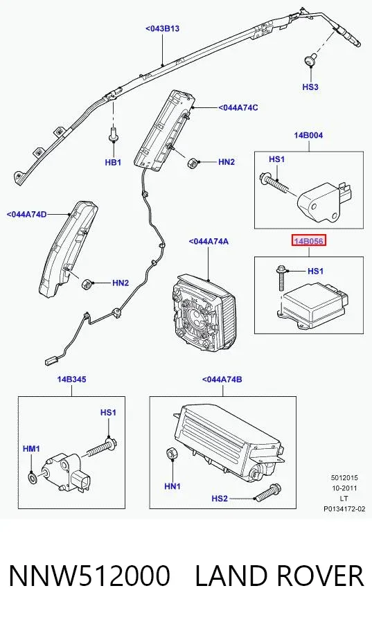 Модуль-процесор керування подушки безпеки NNW512000 Land Rover