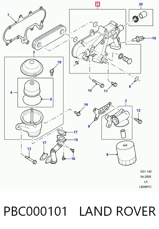 Радіатор масляний PBC000101 Land Rover