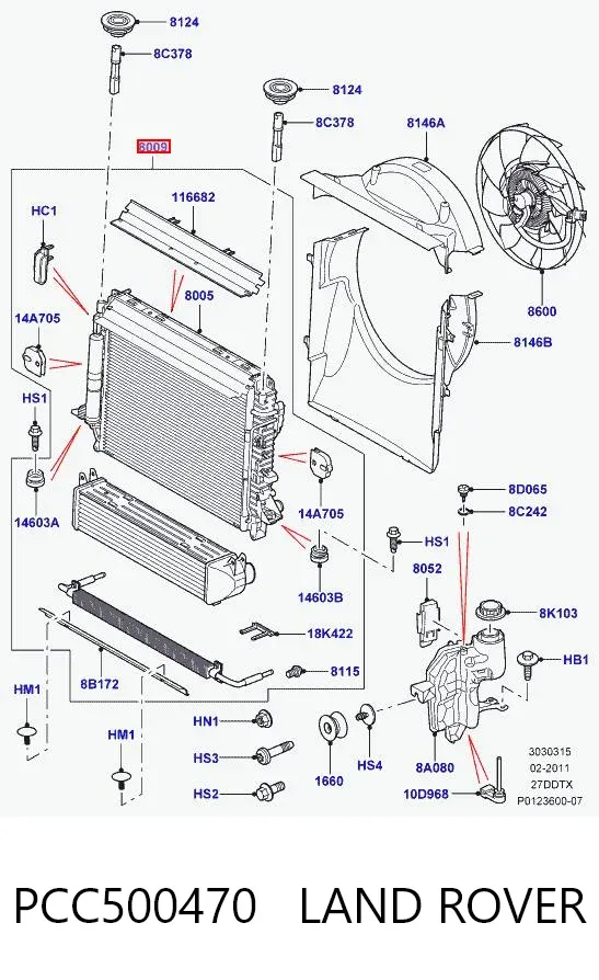 Радіатор PCC500470 Land Rover
