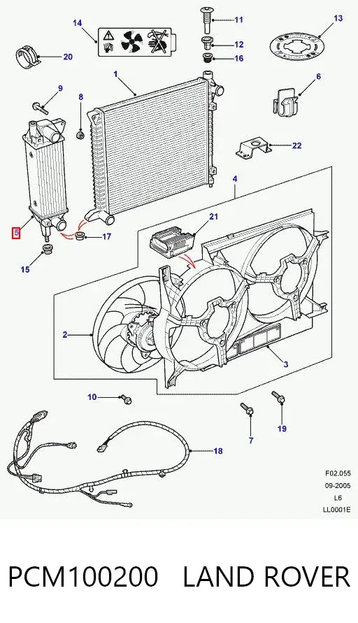 Інтеркулер PCM100200 Land Rover