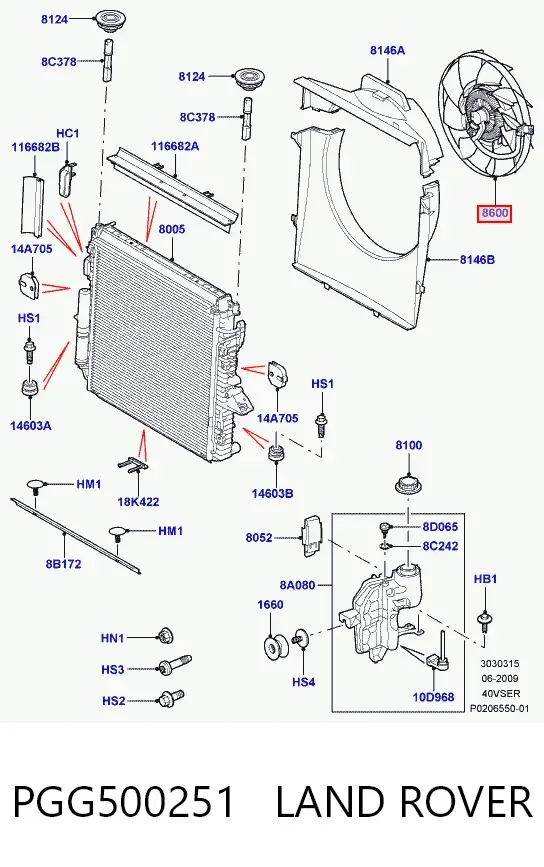 Вискомуфта вентилятора PGG500251 Land Rover