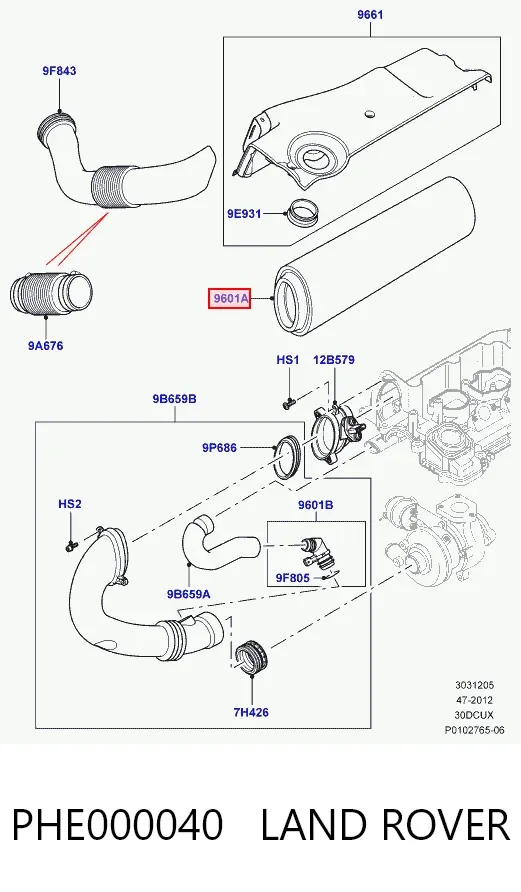 Повітряний фільтр PHE000040 Land Rover