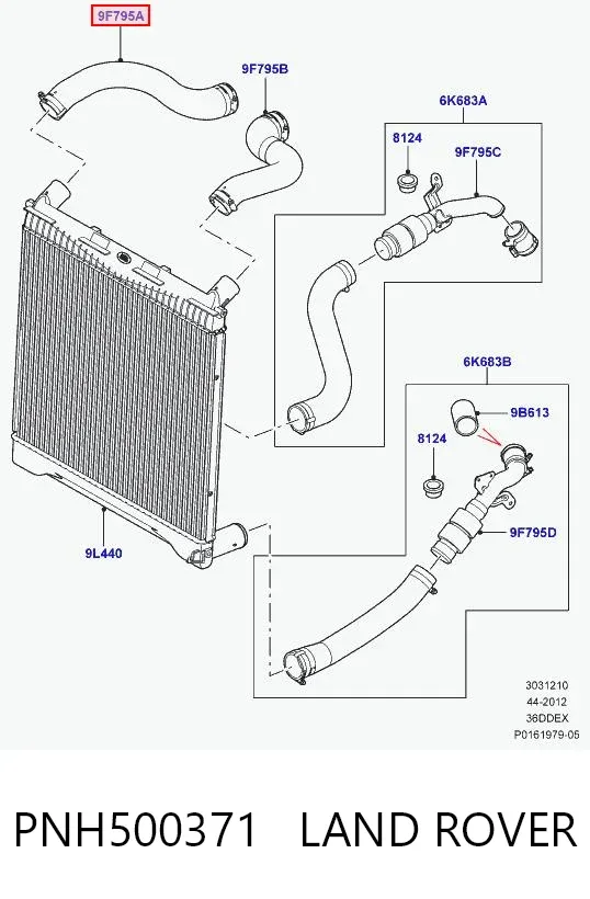 Шланг/патрубок интеркуллера PNH500371 Land Rover