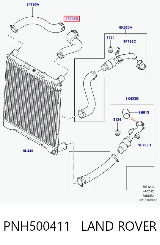 Шланг/патрубок интеркуллера PNH500411 Land Rover