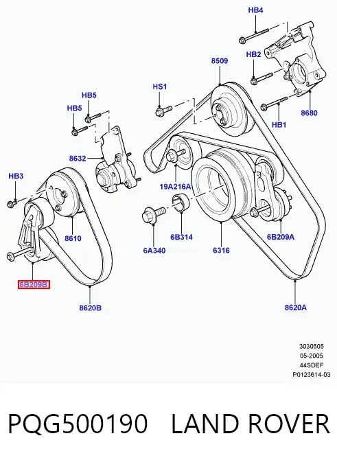 Натягувач приводного ременя PQG500190 Land Rover