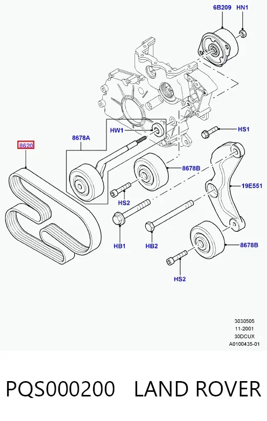 Ремінь генератора PQS000200 Land Rover