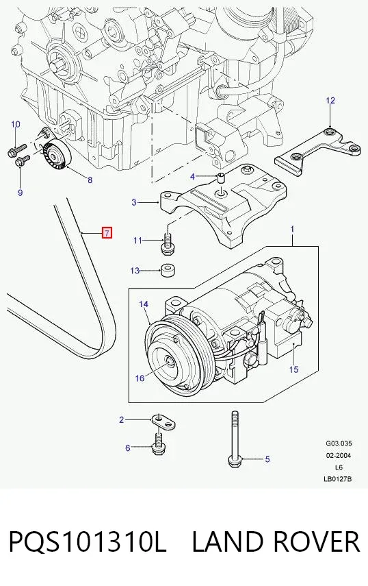 Ремінь генератора PQS101310L Land Rover