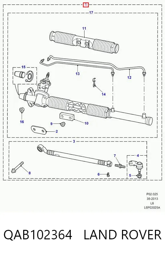 Рульова рейка QAB102364 Land Rover