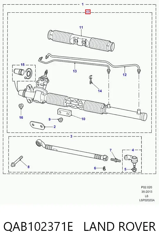 Рульова рейка QAB102371E Land Rover