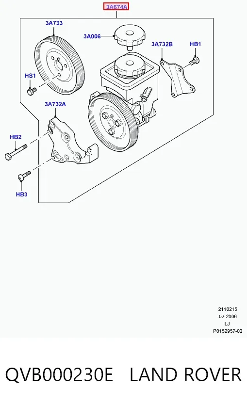 Насос ГУР QVB000230E Land Rover