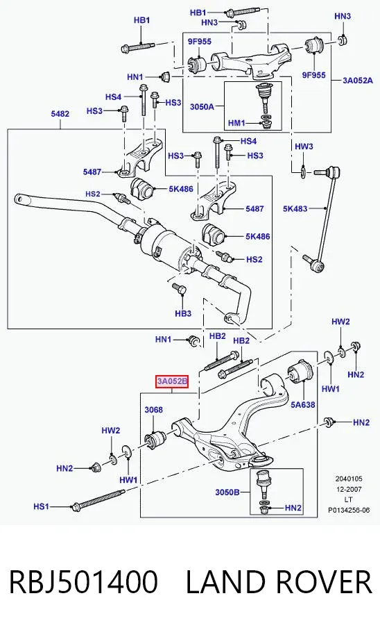 Важіль передньої підвіски нижній, правий RBJ501400 Land Rover