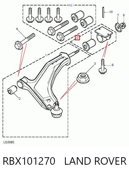 Сайлентблок переднього важеля RBX101270 Land Rover