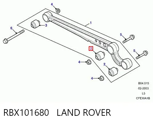 Сайлентблок переднього важеля RBX101680 Land Rover