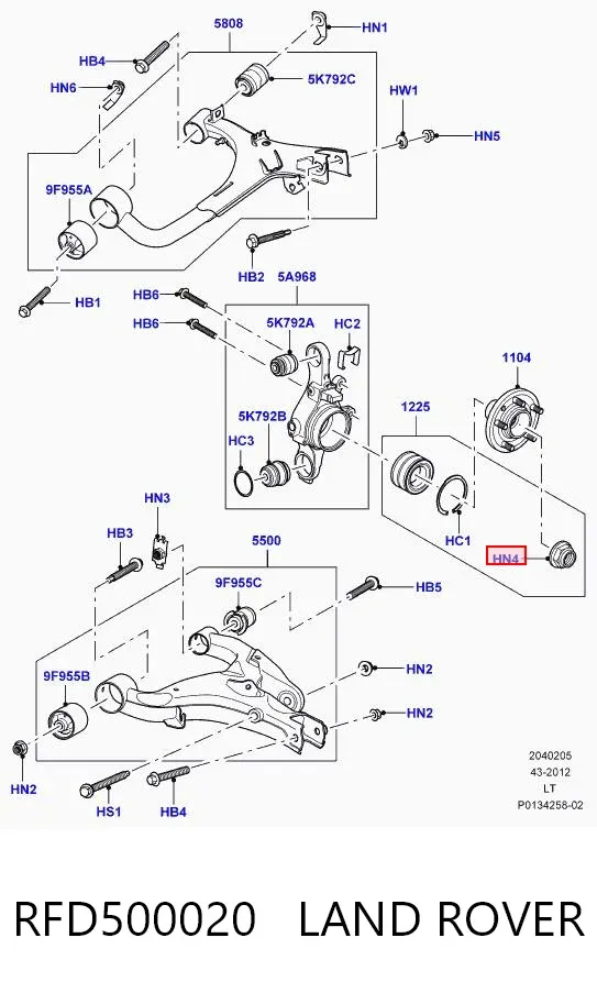 Гайка маточини передньої RFD500020 Land Rover