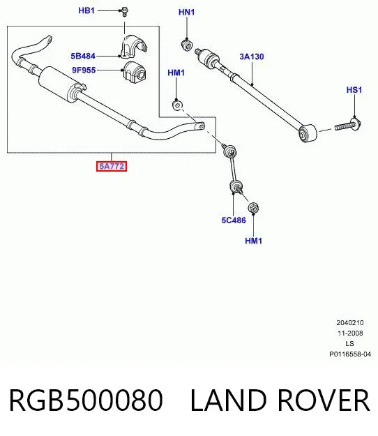 Стабілізатор задній RGB500080 Land Rover