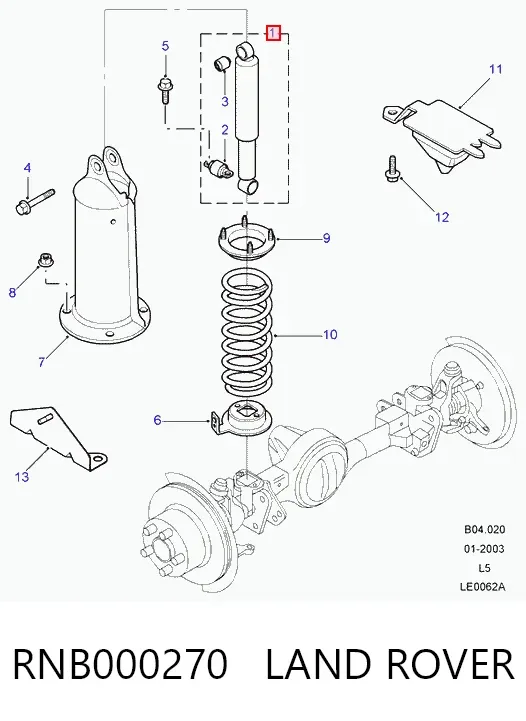 Амортизатор передній RNB000270 Land Rover