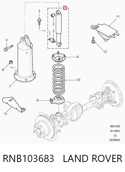 Амортизатор передній RNB103683 Land Rover