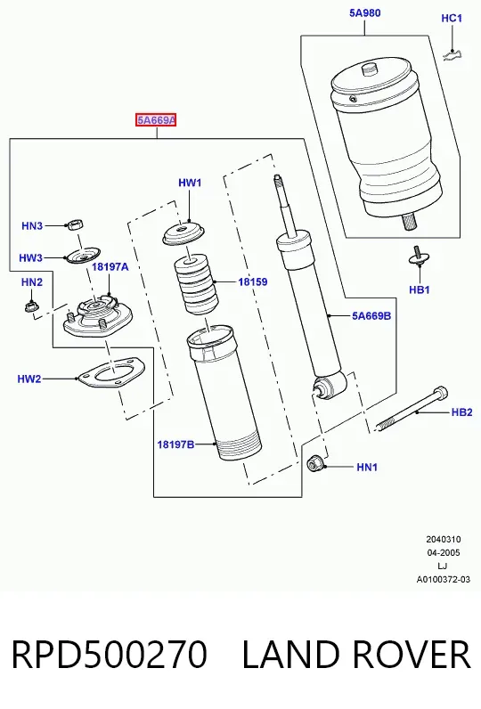 Амортизатор задній RPD500270 Land Rover