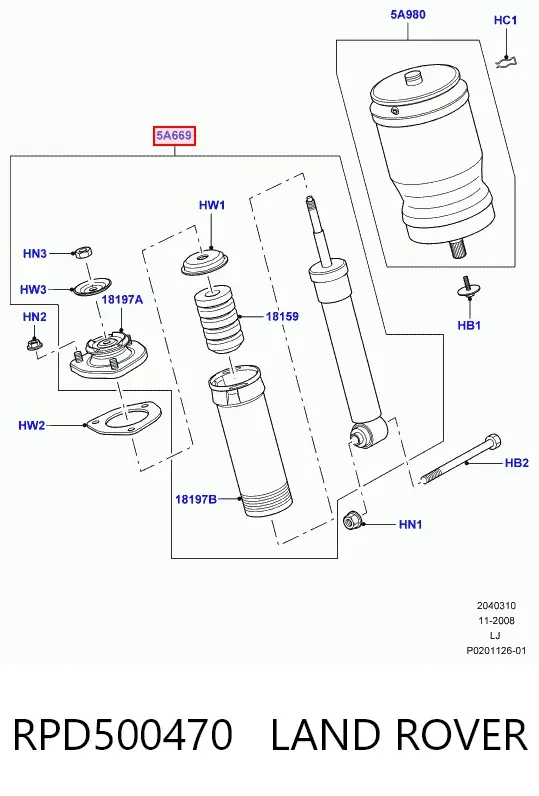 Амортизатор задній RPD500470 Land Rover