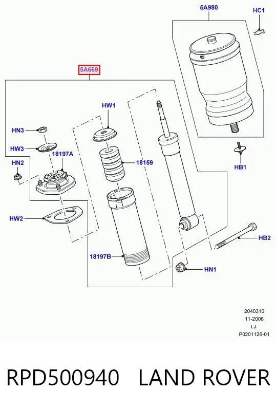 Амортизатор задній RPD500940 Land Rover