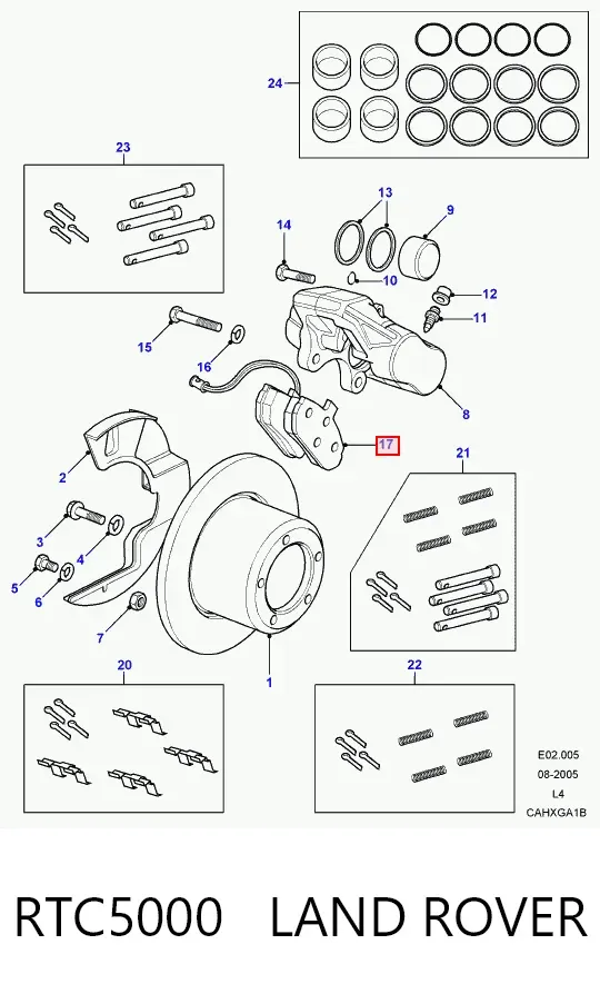 Передні тормозні колодки RTC5000 Land Rover