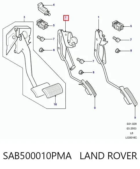 Педаль газу Land Rover Freelander I