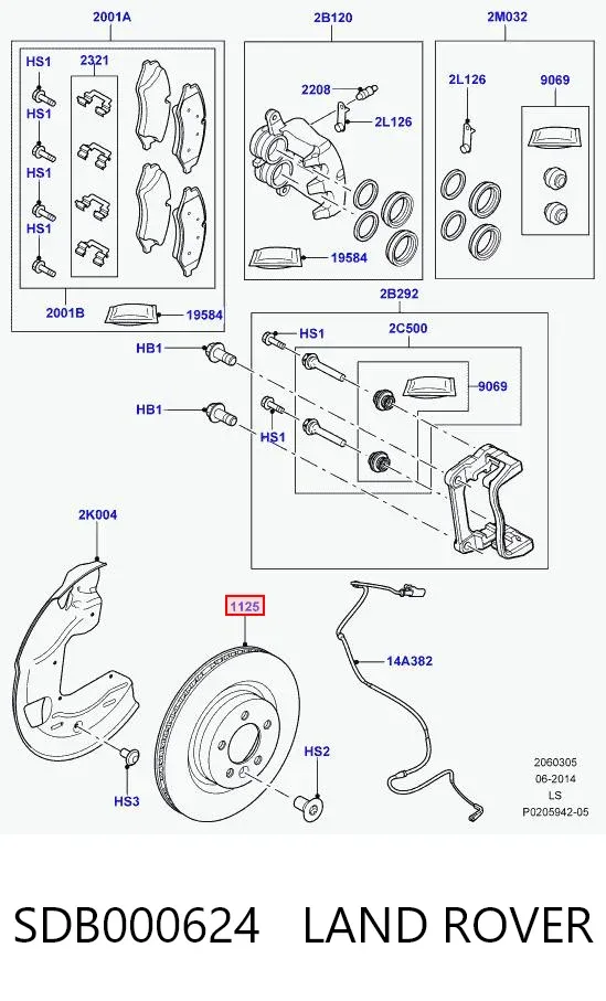 Гальмівні диски передні SDB000624 Land Rover