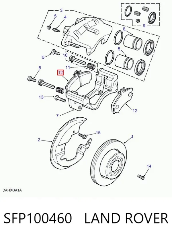 Передні тормозні колодки SFP100460 Land Rover