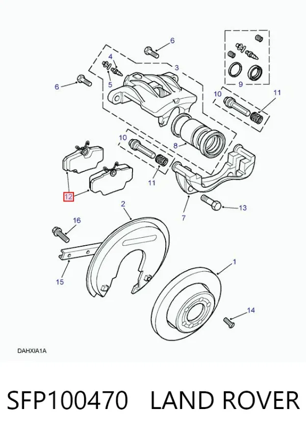 Задні гальмівні колодки SFP100470 Land Rover