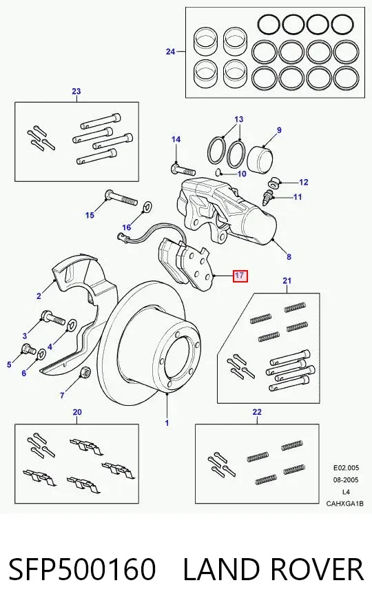 Передні тормозні колодки SFP500160 Land Rover