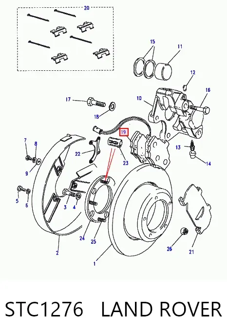 Задні гальмівні колодки STC1276 Land Rover