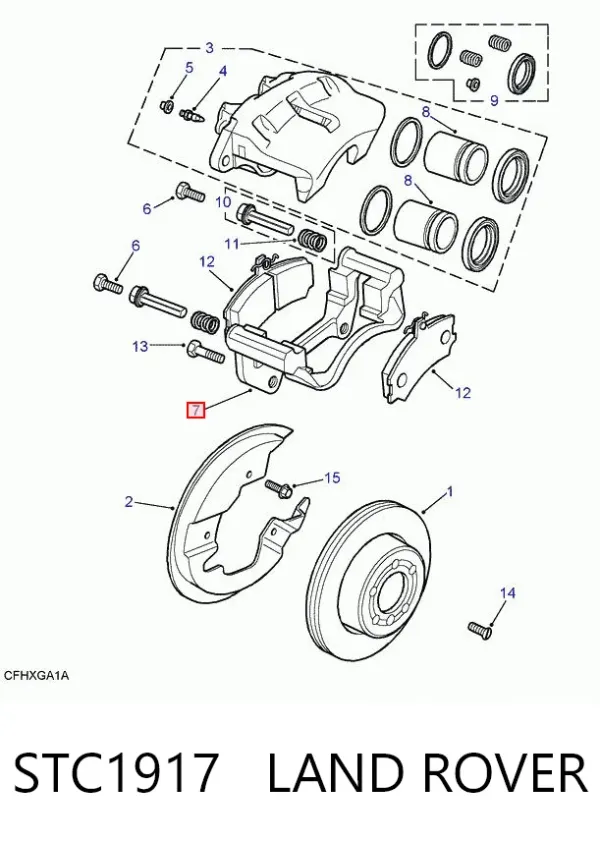 Скоба супорту переднього STC1917 Land Rover