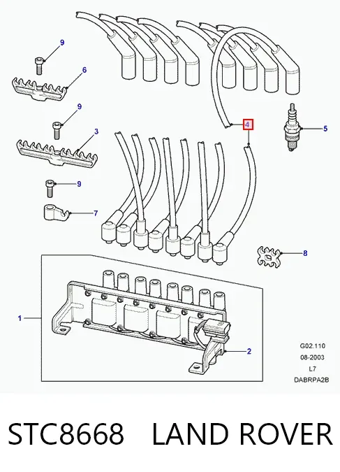 Високовольтні дроти STC8668 Land Rover
