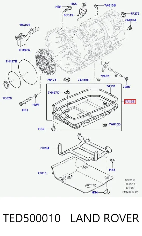 Піддон АКПП TED500010 Land Rover