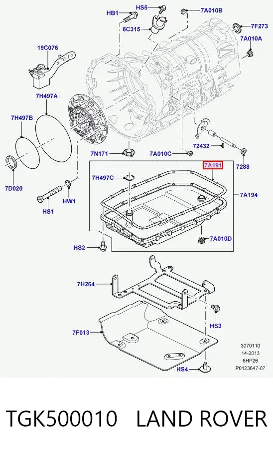 Прокладка піддону АКПП TGK500010 Land Rover