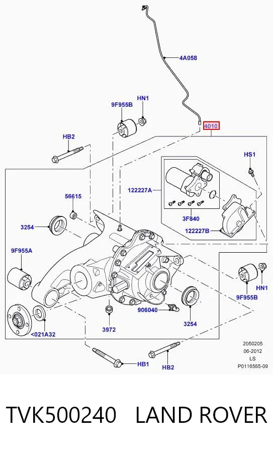 Міст задній в зборі TVK500240 Land Rover