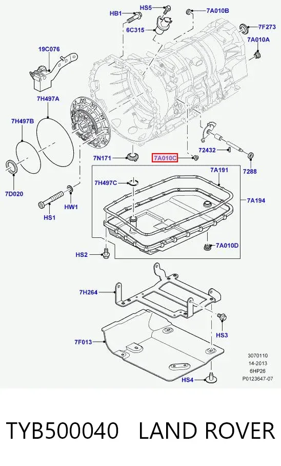 Пробка піддона АКПП TYB500040 Land Rover