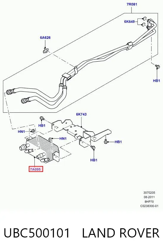 Радіатор охолодження, АКПП UBC500101 Land Rover
