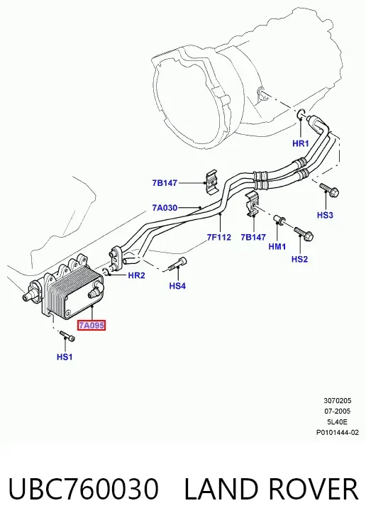 Радіатор охолодження, АКПП UBC760030 Land Rover