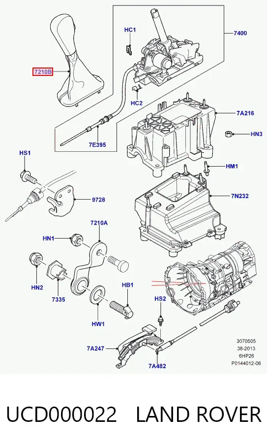 Рукоятка важеля КПП UCD000022 Land Rover