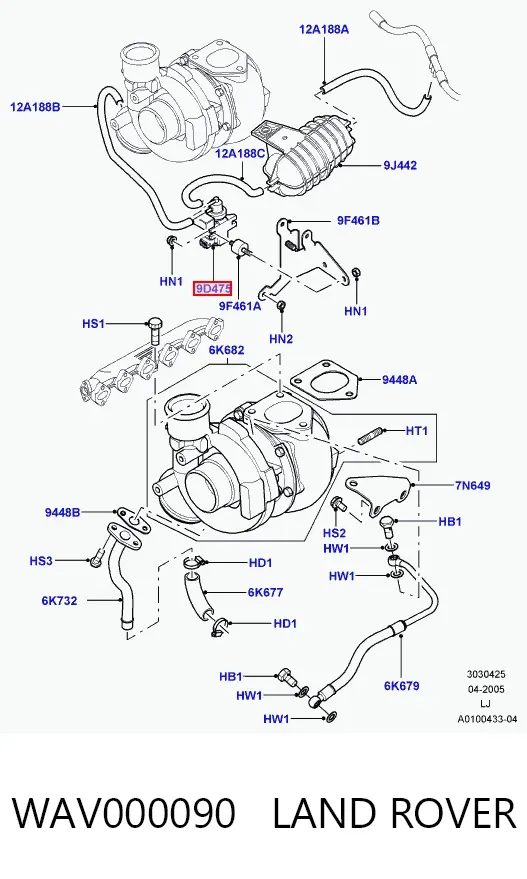 Клапан соленоїд регулювання заслонки EGR WAV000090 Land Rover