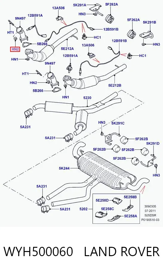 Болт/гайка кріплення WYH500060 Land Rover