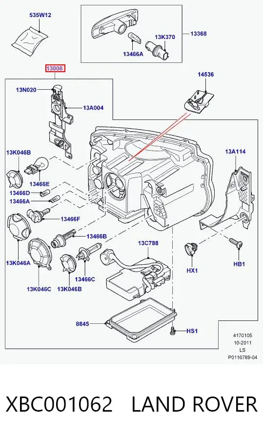 Фара права XBC001062 Land Rover
