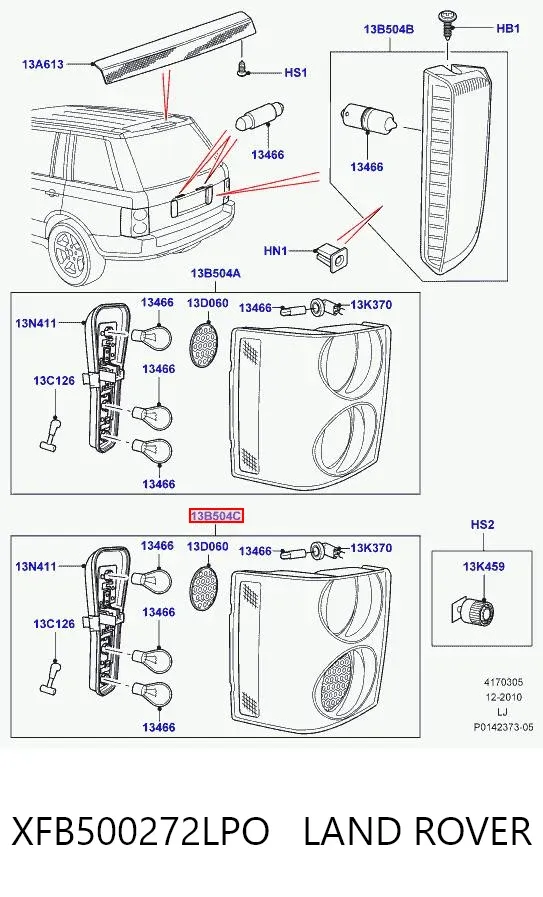 Лівий стоп XFB500272LPO Land Rover