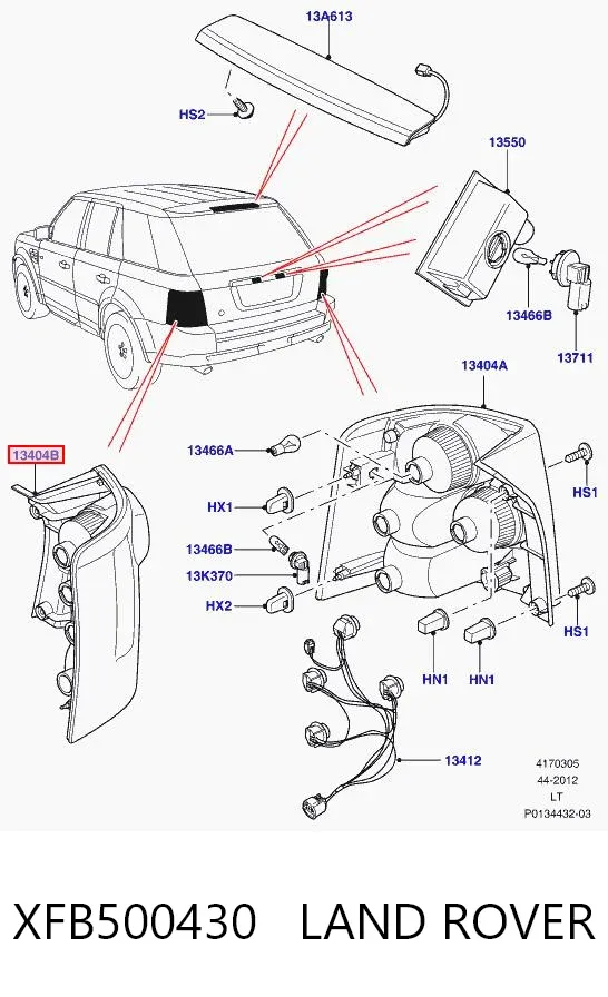 Лівий стоп XFB500430 Land Rover