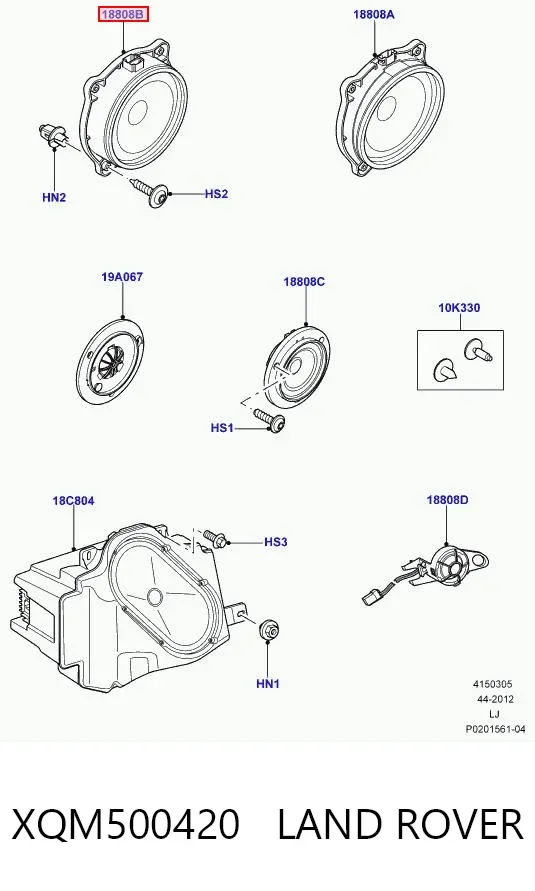Динамік передньої двері XQM500420 Land Rover