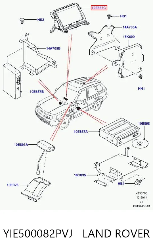 Дисплей багатофункціональний YIE500082PVJ Land Rover