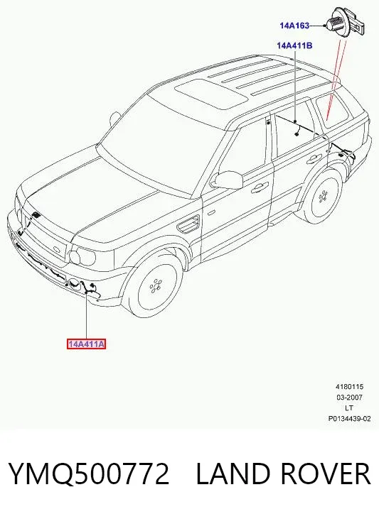 Кабель/дріт парктроника бампера, переднього YMQ500772 Land Rover