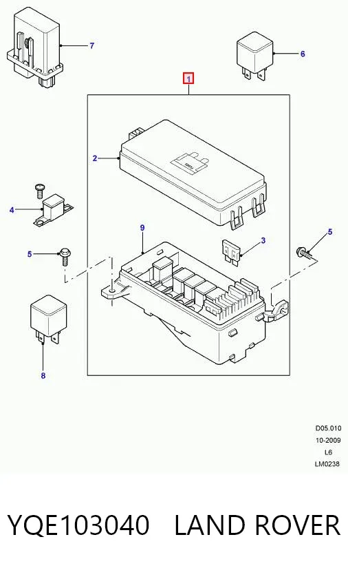 Блок запобіжників YQE103040 Land Rover
