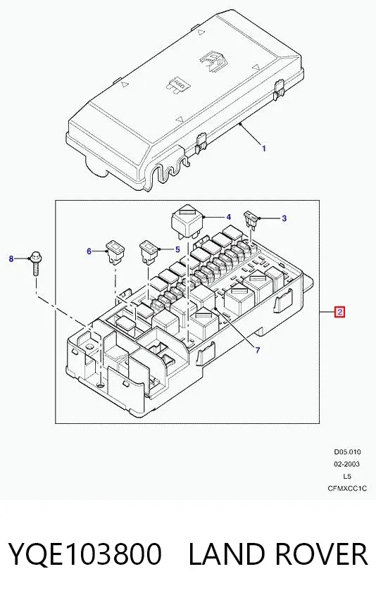 Блок запобіжників Land Rover Discovery II